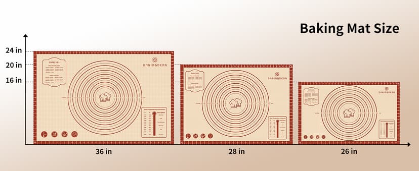 26x16 Inch Extra Thick Silicone Baking Mat with Measurements, Non-slip and Reusable - For Cookies, Bread, Pastry