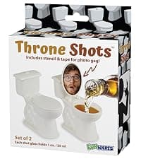 American Designed & Owned, Original Porta Potty Shot Glasses Gag Gift for Men, Top Choice for Number 2 Humor, Funny Shot Glass, White Elephant Gift, Secret Santa and Shot Glass Collectors