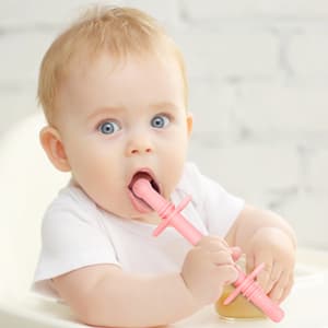 Fu Store Hollow Teether Tube 5PCS Chew Straw Toy for Infant Toddlers Silicone Tubes Teething Toys for Babies 3-12 Months BPA Free/Freezable/Dishwasher and Refrigerator Safe