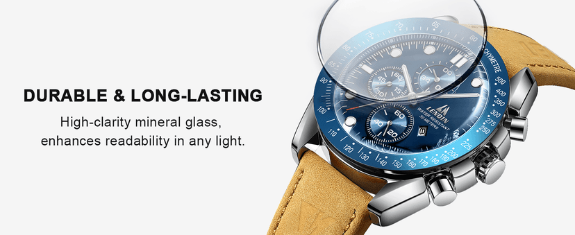 LN LENQIN Mens Watches Leather Watch Analog Quartz Watch for Men Luminous Luxury Fashion Business Casual 30M Waterproof Men's Wrist Watches with Date