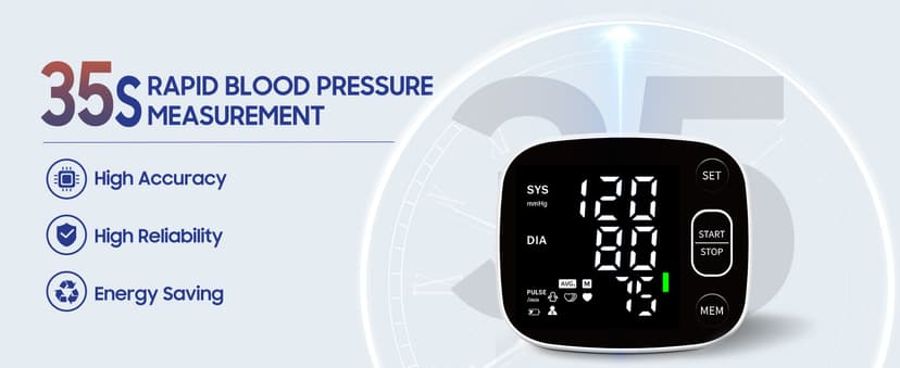 Oklar Blood Pressure Monitors for Home Use Rechargeable Wrist Digital BP Machine Cuff with LED Backlit Display, Voice Broadcast, 240 Memory Storage for 2 Users with Carrying Case