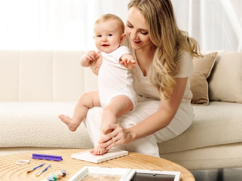 Baby Hand and Footprint Kit, Quick Dry Clay - Newborn Keepsake Feet and Handprint Kit, Nursery Picture Frame, Pet Dog Paw Prints,Personalized New Mom Gifts for Baby Showers & Registry(Onyx Black)