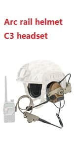 HEARFALCOM Comta III Tactical Headset Helmet ARC Rail Adapter Bracket Version Noise Cancelling Pickup Shooting Headset