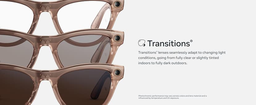 Ray-Ban Meta (Gen 2), Wayfarer, Matte Black | Smart AI Glasses for Men, Women — 2x Battery Life — 3K Ultra HD Resolution — 12 MP Ultra-Wide Camera, Audio, Video — Transitions® Grey Lenses