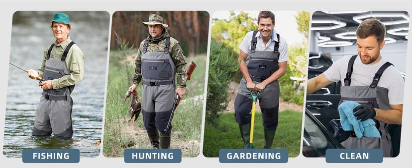 Trudave Fishing Waders, Waterproof Chest Waders for Men & Women, Lightweight Fly Fishing Stockingfoot Waders for Hunting