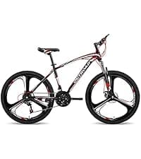 Outroad 26 Inch Folding Mountain Bike, 21 Speed Full Suspension High-Carbon Steel MTB Foldable Bicycle, Dual Disc Brake Non-Slip Folding Bikes for Adults/Men/Women, Black, Orange and Green