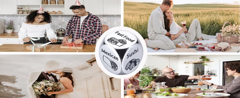 Him Her Couple Gifts for Boyfriend Girlfriend Food Decider 11th Anniversary Steel Date Night Gifts for Husband Wife for Wedding Christmas Valentines Birthday for Women Men