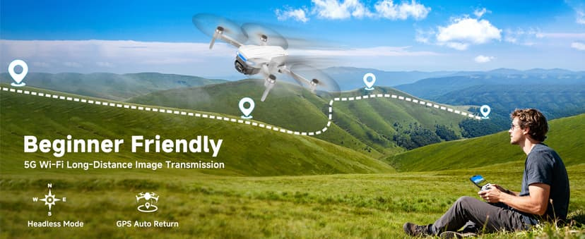 Oddire Drones with Camera for Adults 4K, GPS Auto Return, Waypoint Flight, Orbit Fly, GPS Follow, Gesture Control, Foldable Drone with Brushless Motor, 249g Light, 48 Mins Flight Time with 2 Batteries