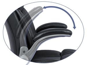 COLAMY Leather Executive Office Chair- High Back Home Computer Desk Chair with Padded Flip-up Arms, Adjustable Tilt Lock, Swivel Rolling Ergonomic Chair for Adult Working Study-Black, Set of 2