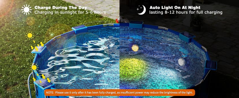 Solar Lights for Pools & Gardens - Waterproof RGB 16 Color Changing LED Lights (4Pack)
