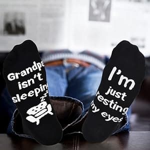 Dealswin Birthday Gifts for Men Dad Fathers Him Husband, I'm Not Sleeping I'm Just Resting My Eyes Socks