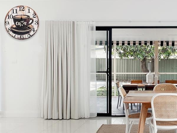 Horizent Kitchen Wall Clock,Vintage Glass Coffee Sign Decor Wall Clocks Battery Operated-8 Inch