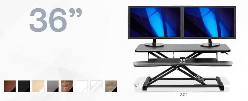 VIVO 48 inch Desk Converter, K Series, Height Adjustable Sit to Stand Riser, Dual Monitor and Laptop Workstation with Wide Keyboard Tray, Black, DESK-V048KB