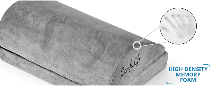 ComfiLife Foot Rest for Under Desk at Work – Adjustable Desk FootRest for Office Chair, Gaming Accessories – Ergonomic Teardrop Design for Back, Hip & Leg Pain Relief – 100% Memory Foam (Gray)