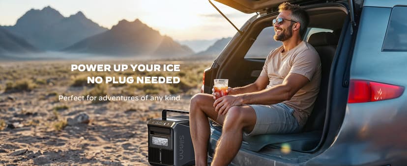 Silonn Battery-Powered Ice Maker with 4-Power, RV Ice Maker Countertop 12V/24V Car Charger 100-240V AC Solar-Ready, Portable Ice Machine 9 Cubes/6 Mins 22lbs/Day Auto-Clean for Camping RV Home Outdoor