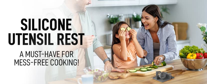 Silicone Utensil Rest with Drip Pad for Multiple Utensils, Heat-Resistant, BPA-Free Spoon Rest & Spoon Holder for Stove Top, Kitchen Utensil Holder for Spoons, Ladles, Tongs & More - by Zulay