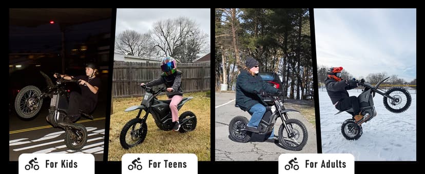 EM5 Electric Dirt Bike w/Light & Display, Off-Road Motorcycle 3400W 3 Speed Modes (Max 40MPH) 48V Range 53MI,14"/12" Tires,Dual Suspension & Hydraulic Brakes Fit Age 13+