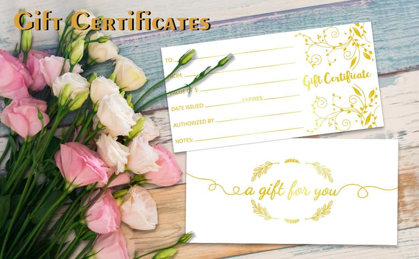 Fancy Land Blank Gift Certificates 25pcs Gold Foil Certificate Cards with Envelopes for Business Salon Spa Restaurants Vouchers for Christmas Holiday