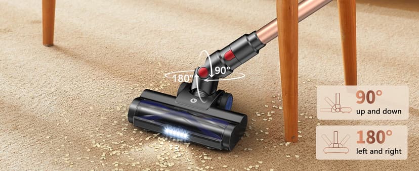 NADALY Cordless Vacuum Cleaner, Powerful Stick Vacuum with 45min Runtime, Anti-Tangle Vacuum Cleaners for Home, 1.5L Dust Cup, Rechargeable Wireless Vacuum for Hardwood Floor Carpet Pet Hair