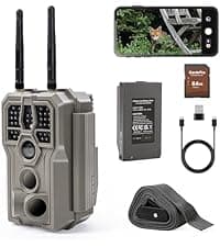 GardePro E6 WiFi Trail Camera (Non-Cellular), Stable WiFi with External Antenna, On-Site App Viewing, 64MP 1296P HD, No-Glow Night Vision, Motion Activated Waterproof Game Camera