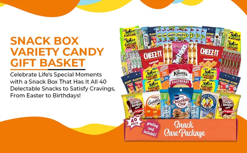 Halloween Snacks Variety Pack for Adults, Kids & Teens (40 Count) - Snack Box Variety Pack with Chips, Cookies & Bars, Halloween Care Package for College Students, Office Treats, Birthdays & Travel