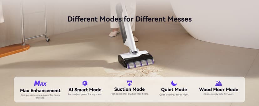 NARWAL S30 Wet Dry Vacuum Cleaner with 20000Pa Suction, 176°F Self-Cleaning, Heated Drying, Disposable Waste Bag, Tangle-Free, Cordless Vacuum Mop for Hard Floors & Edge Cleaning, Easy to Use