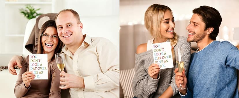 Playful Couple Birthday Gift Idea for Him Her Women Men,Thick Paper With Red Envelope,Blank Inside for Personal Message Funny Birthday Card Gift for Wife Husband Boyfriend Girlfriend B0GYDZPH7K