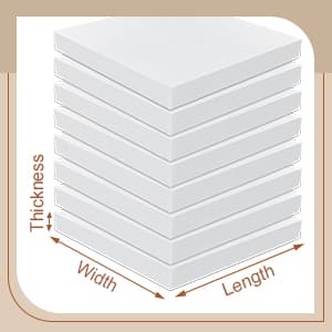 Frienda 8 Pack 2" x 20" x 20"Upholstery High Density Foam Cushion 50 ILD Replacement Square Cut to Size Foam Couch or Commercial Dinning Chair Couches Chair Padding DIY Projects