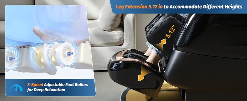 Massage Chair Full Body, 2026 Zero Gravity SL-Track Shiatsu Massage Chairs Recliner with AI Voice, LED Backlight Remote Control, Waist & Calf Heating, Phone Joystick and Holder, G6 Black