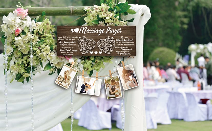 Wedding Gifts Bridal Shower Gifts for Bride and Groom Engagement Present for Wife NewlyWed Marraige Prayer Photo Holder
