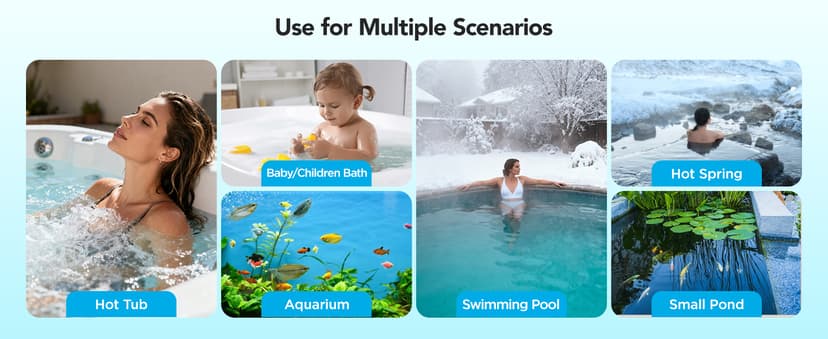 GoveeLife Smart Pool Thermometer Wireless App Easy Read, WiFi Digital Pool Thermometer Floating with IPX7 Waterproof, Notification Alert, Water Temperature Monitor for Hot Tub, Bath, Swimming, Pond