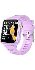 Smart Watch for Kids Age 3-12, Kids Smart Watch Boys with 24 Games HD Touch Screen Pedometer Camera Music Player Alarm Clock Flashlight 12/24 hr Toys for 6 7 8 9 10 Year Old Boy Birthday Gift