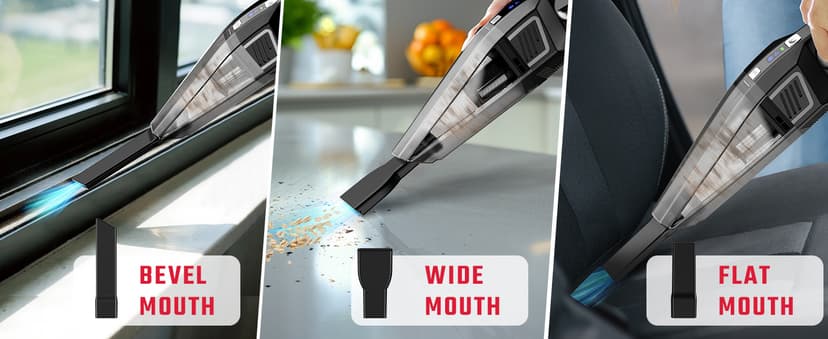 Handheld Vacuum Cordless, 9000PA Strong Suction, 2 Suction Modes, Fast Type-C Charging, Lightweight, Portable Car Vacuum Cleaner for Home Pet Office