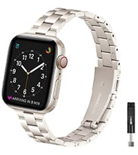 Thin Bands Compatible with Apple Watch 40mm 38mm 41mm 42mm (Series 10 11), Stainless Steel Metal Replacement Adjustable Wristband Strap for iWatch Ultra3/2/1 SE1/2/3 Series 9/8/7/6/5/4/3/2/1 Women