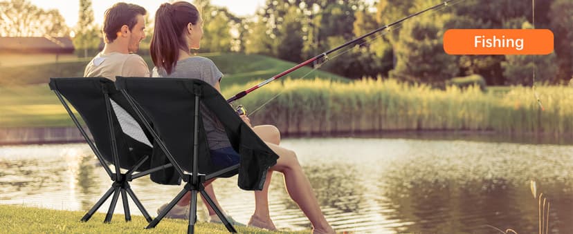 Raynesys 1 Pack Portable Camping Chair, Flexible 360° Rotation, Easy Carry, 8 Seconds Quick Setup Folding Camping Chair, 3.8Lb Lightweight Folding Chairs for Hiking, Beach, Sporting, Travel