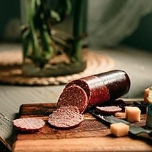 Dan the Sausageman Juneau Gourmet 8 items Gift Basket - Original Summer Sausage, Wisconsin Cheese, Mustard, Craker, Olives, Nuts and Candy | Gift Snack Box