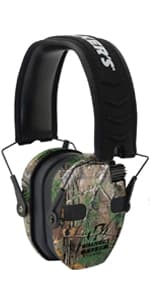 WALKER'S Ultimate Power Muff Quads - Hearing Protection Noise Reduction 26dB NRR Hunting Gun Range Shooting Electronic Earmuffs with AFT, 2 AAA Batteries Included