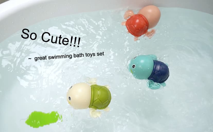 SEPHIX Bath Toys for Toddlers 1-3, Cute Swimming Turtle Bath Toys for 1 2 Year Old Boy Girl Gifts, Water Pool Toys for Baby Toddler Toys Age 1-4, Wind-up Infant Bathtub Toys, 3 Pack