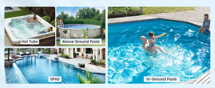 ENHULK Pool Vacuum for Above Ground Pools, 2025 Upgraded 13.4" Wide Head & Telescopic Pole, 18.5 GPM Suction, 60 Min Runtime, Cordless Handheld Rechargeable Pool Cleaner for Inground Pools (Blue)