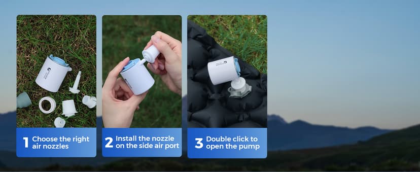 FLEXTAILGEAR Portable Air Pump for Inflatables, 2.82oz Classic Tiny Air Pump, Rechargeable Electric Air Pump to Inflate Deflate for Camping Gear Pool Floats Air Mattress Vacuum Storage Bags