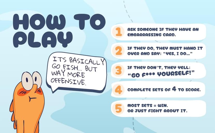 Go F Yourself! – The Grown Up Go Fish Card Game You've Always Wanted | Hilarious Party Game for Grown Ups, 2+ Players | 52 Cards, 13 Unique Pairs Edition