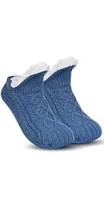Unisex Fluffy Fuzzy Warm Slipper Socks for Men Women, Thick Fleece Lined Non-Slip Socks Indoor Floor B0DCS3T47Z