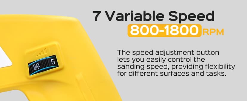 Drywall Sander Tool, KUPERIA 8.5 Amp Popcorn Ceiling Removal Tool with 7 Variable Speed 800-1800RPM, Electric Drywall Sander with Extendable Handle, LED Light,6 Basic Sand Paper & 6 Grid Sandpaper
