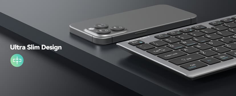 TECKNET Bluetooth Keyboard Rechargeable, 4-Device Free Switching (2.4G+BT), Ultra-Slim Full Size Wireless Keyboard, Quiet Typing, for PC/Laptop/Smart TV/Phone, Adjustable Stand, 12 Multimedia Keys