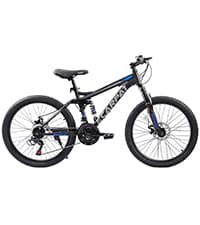 Ecarpat 24/26/27.5 Inch Mountain Bike, Full/Front Suspension Mens Boys Mountain Bike with 21 Speed Steel Frame and Dual Disc Brakes, Adult Sport Bicycle for Trail City Road, Gift Choice