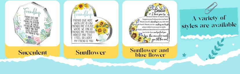 Spiareal Gift for Friend Friendship Women Friend Friendship Birthday Cheer up Gift Acrylic Heart Butterfly Keepsake Paperweight for Home Office Table Shelf(Classic)