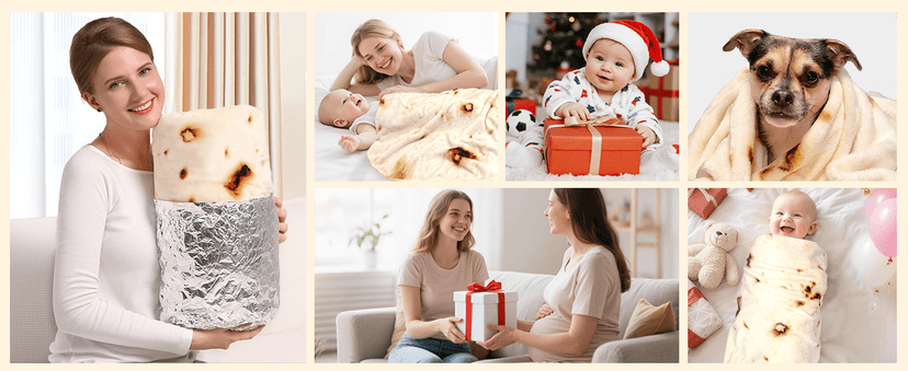 mermaker Burritos Tortilla Swaddle Blanket Baby for Toddler Newborn, 285 GSM Soft Flannel Taco Wrap Blanket Funny Gifts for Baby Shower Boys Girls, 36 inch B0DYJDBW21