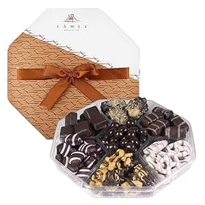 Ftaher's Day Gift Basket from Brooklyn - 7 Types of Handcrafted Gourmet Chocolates - Luxury Set of Dairy Free Kosher Artisanal Chocolates - Premium Father's Day Chocolate Gift Box - Assorted Sweet Candy Treats