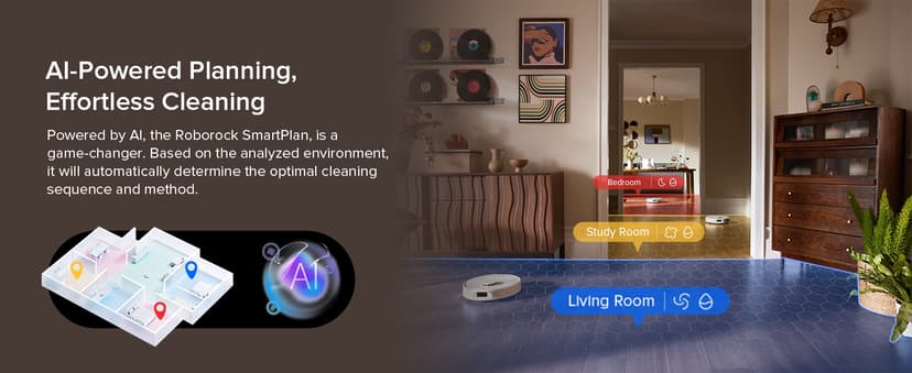 roborock Qrevo Series Robot Vacuum and Mop, 8000Pa Suction, Upgraded from Qrevo S, Anti-Tangle Brush, Smart Obstacle Avoidance, Auto Mop Washing, All-in-One Dock, 200RPM Spinning Mops, White(QV 35A)