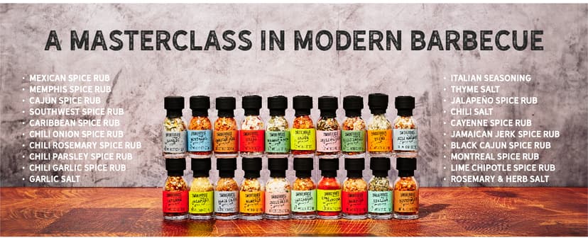 Smokehouse by Thoughtfully Ultimate Grilling Spice Set, Grill Seasoning Gift Set Flavors Include Chili Garlic, Rosemary and Herb, Lime Chipotle, Cajun Seasoning and More, Pack of 20